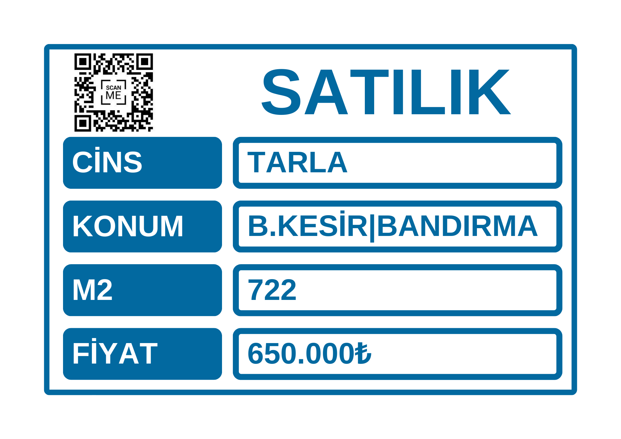 Bandırma’da Satılık 722M2 Tarla…
